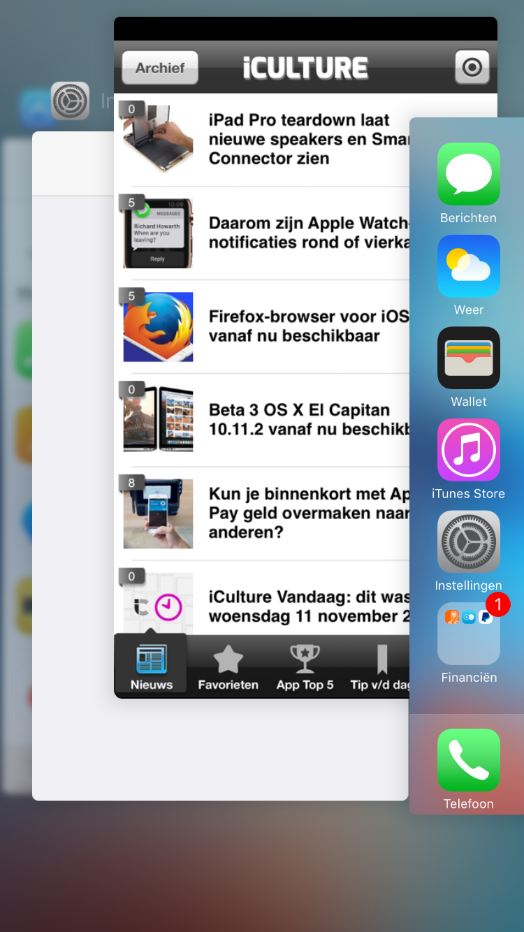 App instellingen stopt steeds