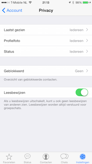 Whatsapp uitzetten