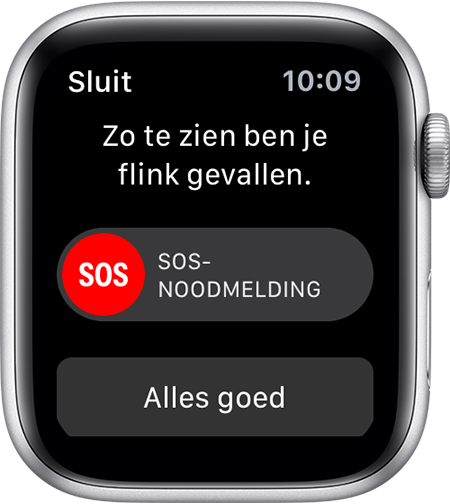 Apple Watch valdetectie melding.