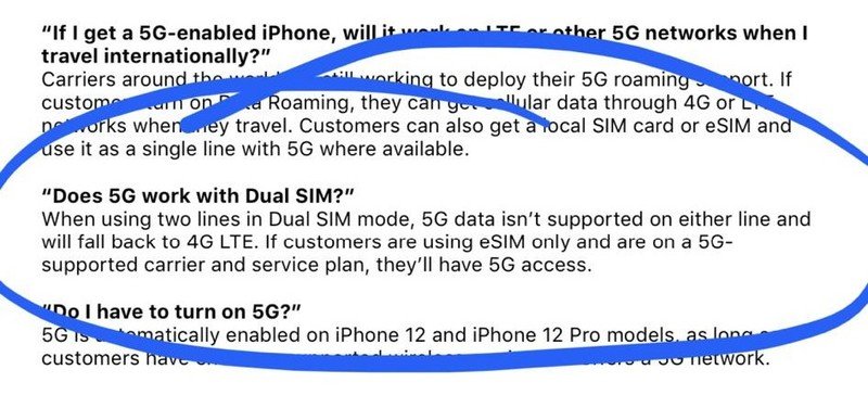 5G with dualsim on iPhone 12.